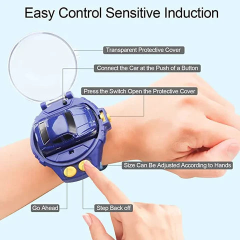 Speed Up Car Cartoon Mini Watch Car Toy, Usb Rechargeable Remote Control Toy